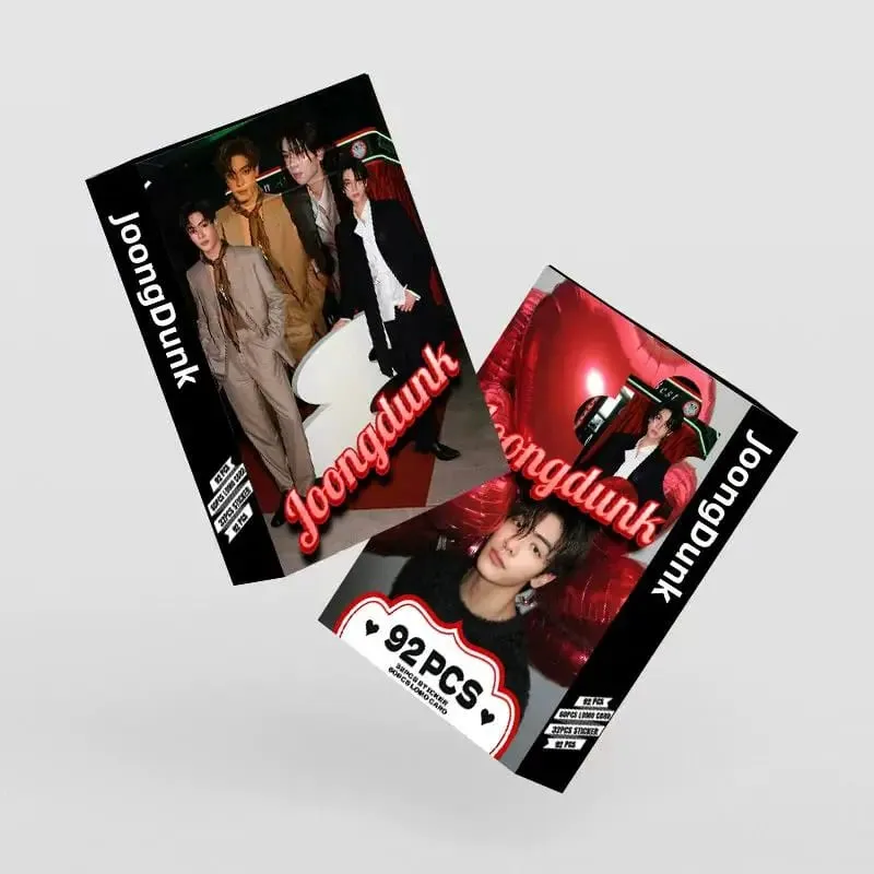92PCS JoongDunk Laser Lomo Cards Set Thai BL Stars Photocards with Mini Stickers HD Collection for Fans Gift