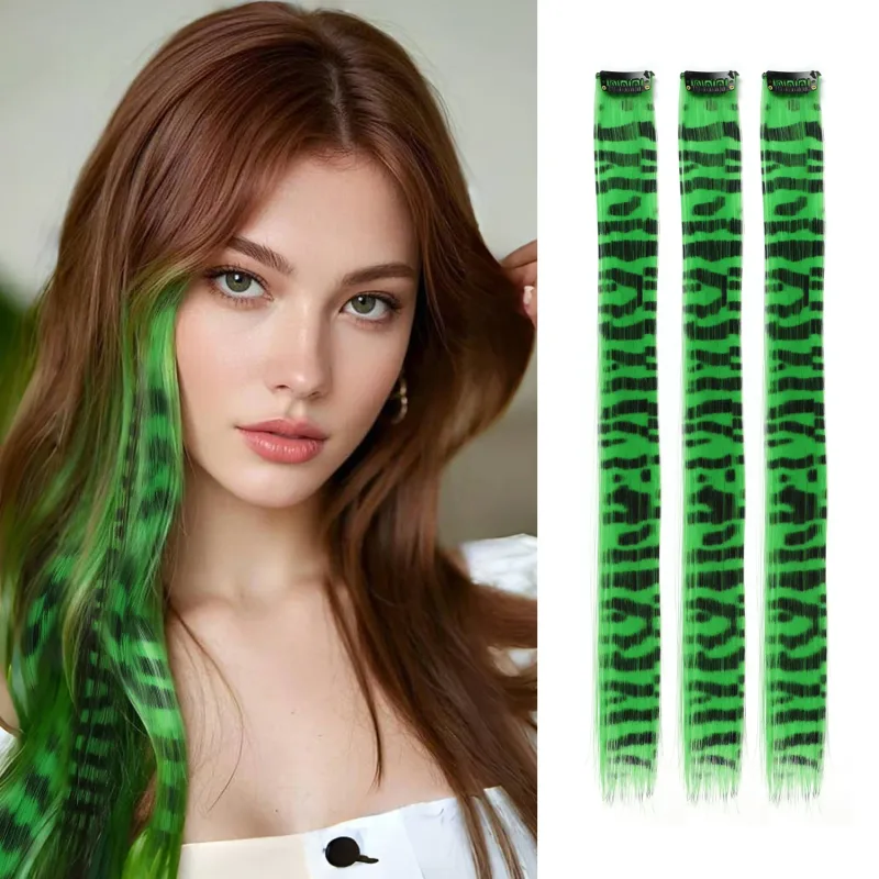 3 pçs/set clipe sintético em extensões de cabelo de penas 18 polegada colorido clipe no cabelo festa de halloween uso para meninas femininas