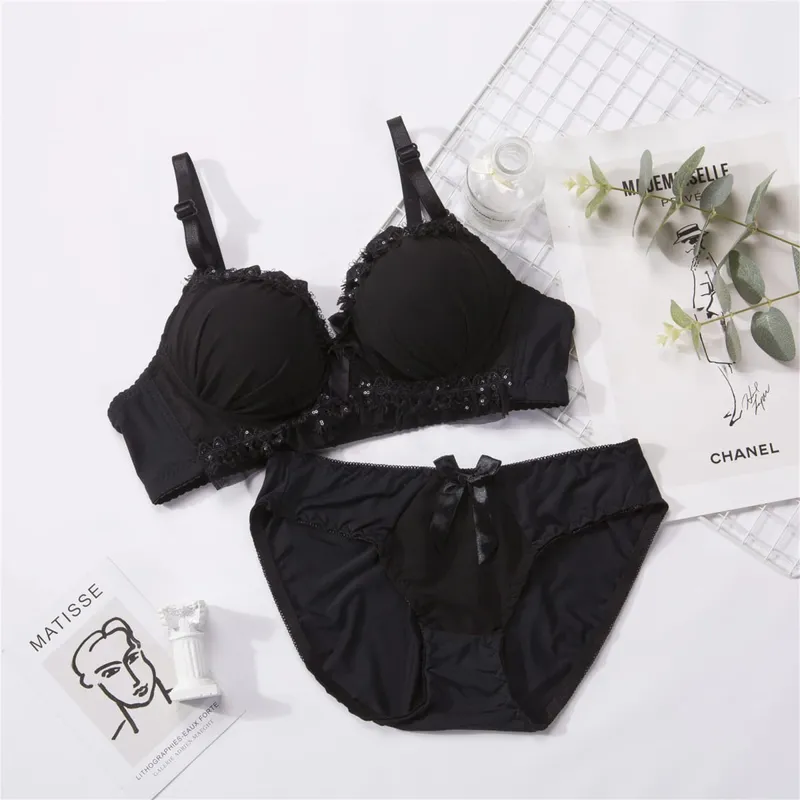 Set Bra Renda untuk Gadis Seluar Dalam Seksi Bra Wanita Pakaian Dalam Wanita Sweet Comel Bra Gadis Bernafas Set Seluar Dalam Lembut Seluar Bra Seksi