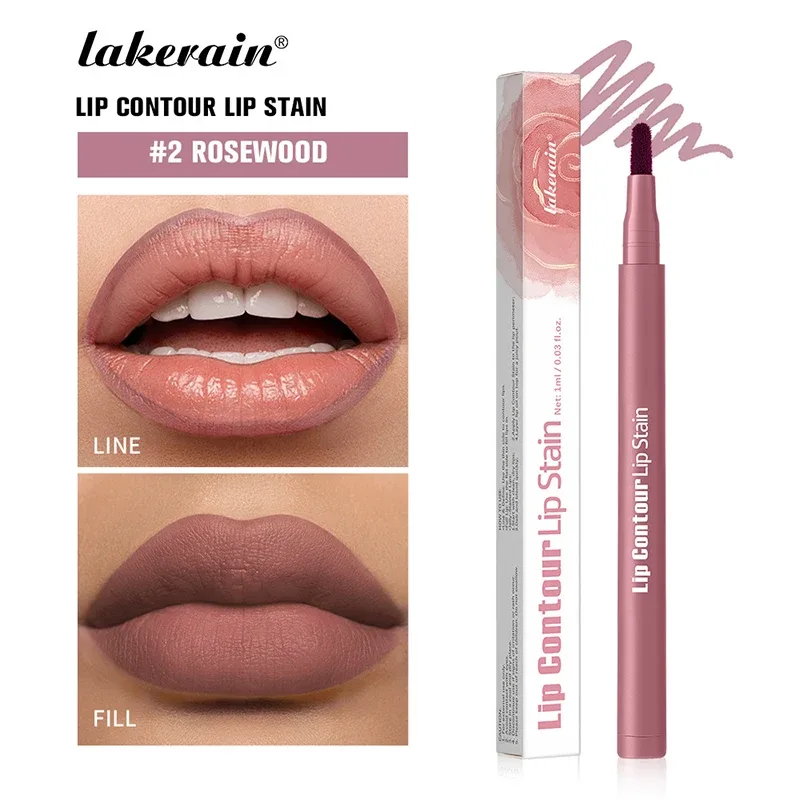 Pensil Lip Liner Merah Muda Rias Wanita Tahan Air Kontur Bibir Pena Lipstik Noda Bibir Pigmen Tinggi Matte Coklat Lipliner Nude Lembut