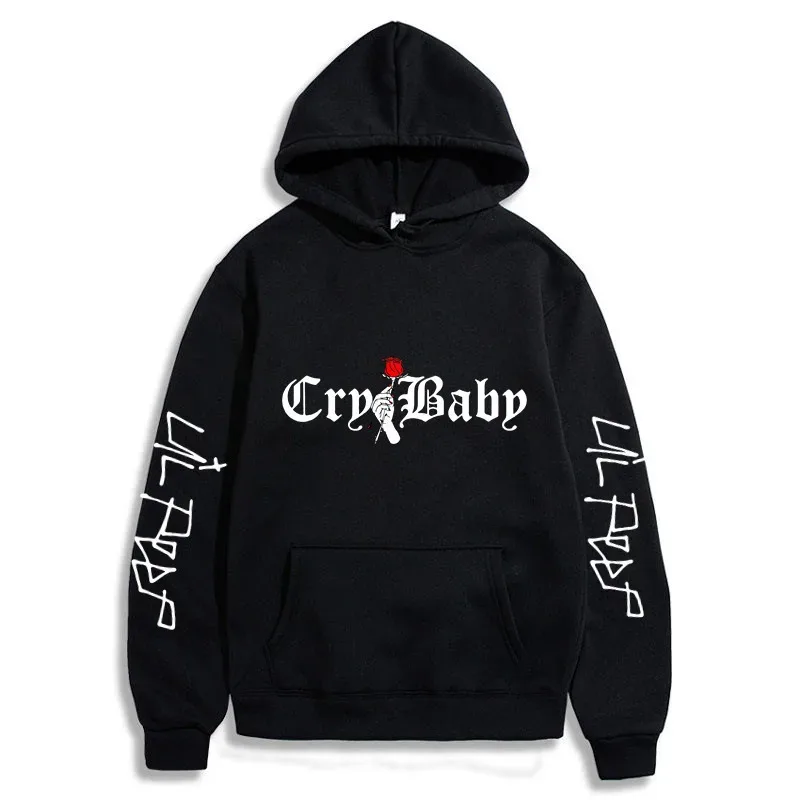 Men's Lil Peep Hoodie – Emo Rap Fan Pullover with "Lil Peep" Sleeve Text – Cozy Unisex Streetwear for Concerts casual Wear