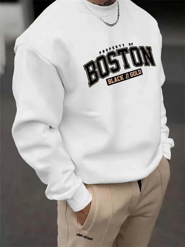Simple Letters Pattern Sweatshirts For Men Fashion Trendy Streetwear 3D Printed Hoodies Cool Oversized Hip Hop Pullovers Tops
