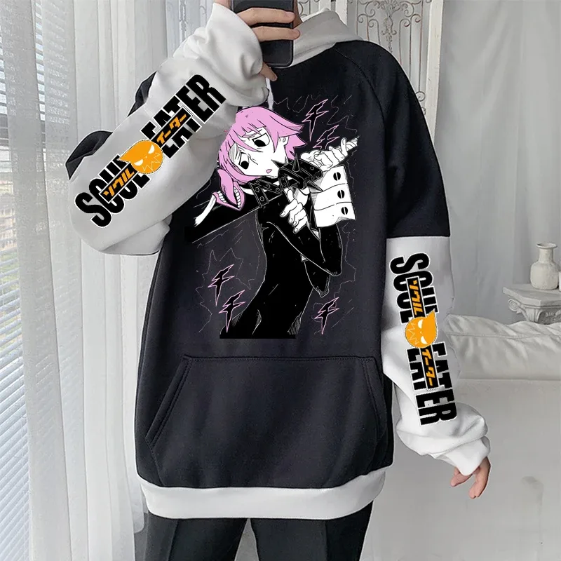 Hot Anime Soul Eater Crona Graphic Hoodie Men's Clothing Vintage Manga Streetwear Men Fashion Casual Oversized Pullover Hoodies