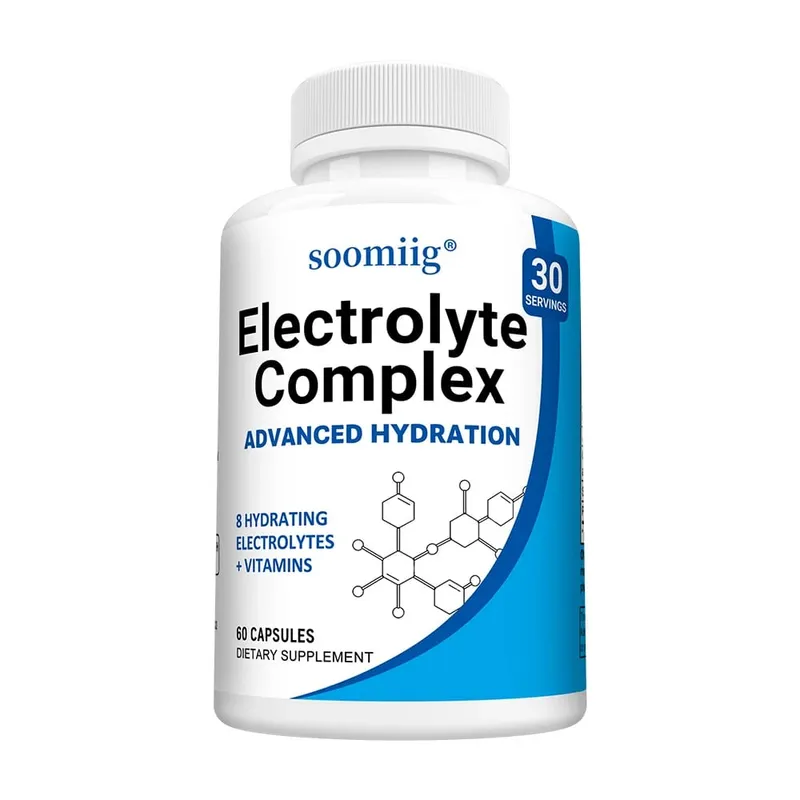 Electrolyte Salts Capsules with B6 B12 Magnesium Potassium & Zinc Fast Hydration Reduces Muscle Cramps Supports Recovery