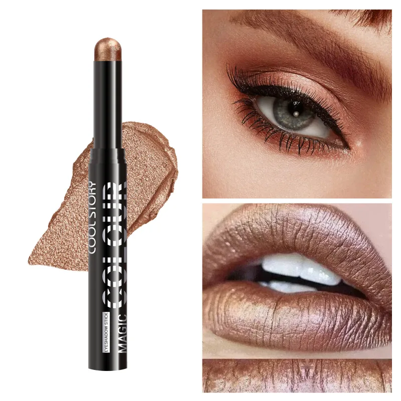 2 in 1 Eyeshadow Lipstick Stick Pencil Waterproof Glitter Brighten Matte Eye Shadow Makeup Pigment Eyeshadow Pen