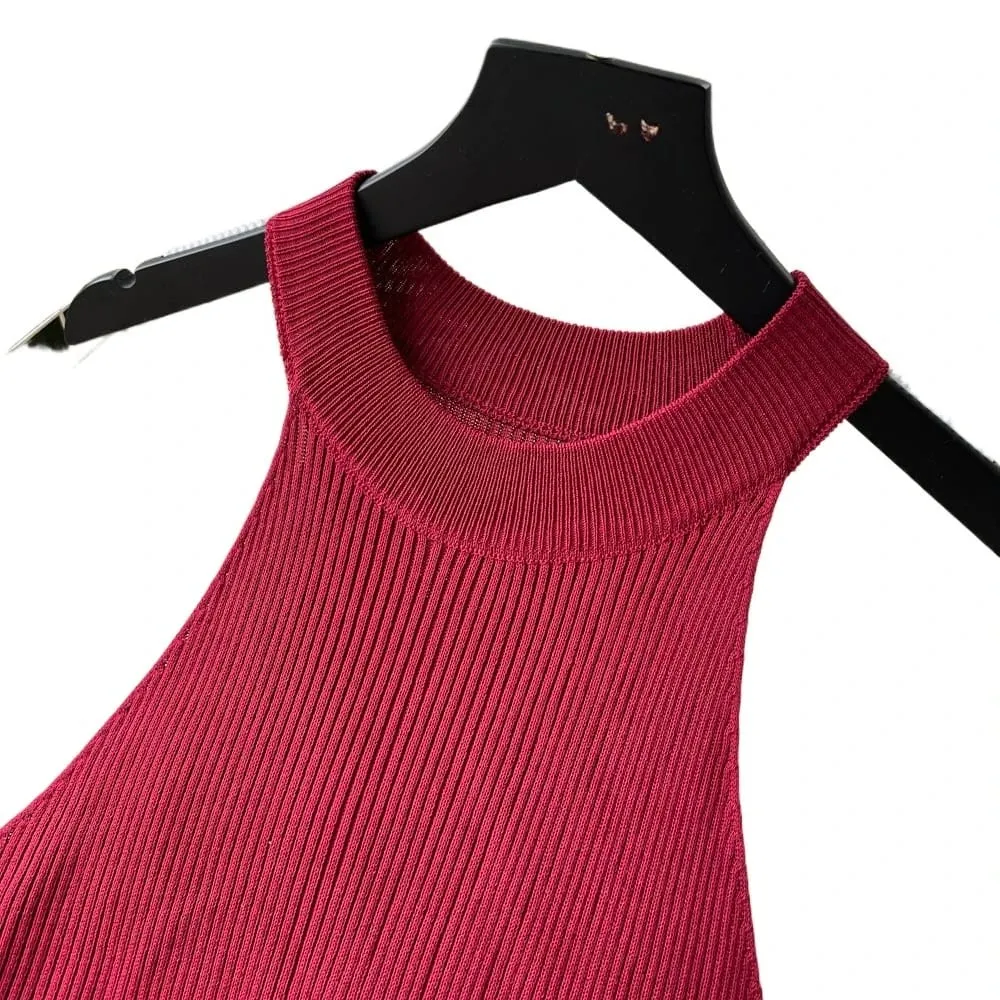 Women's Green Halter Neck Crisscross Bandage Sundress Stretchy Ribbed Knit Bodycon Mini Dress Party Clubwear Dress Outfits