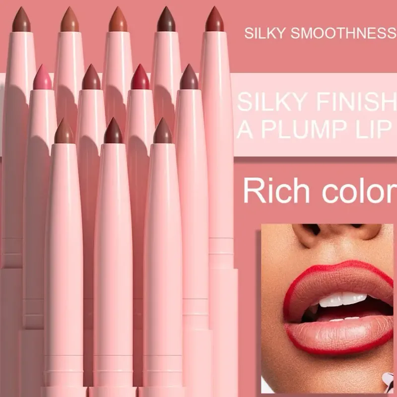 12 kleuren Matte Lip Liner Potlood Set Romige Fluwelen Lippenstift Langdurige Waterdichte Gladde Hoog Gepigmenteerde Lip Make-Up voor Vrouwen