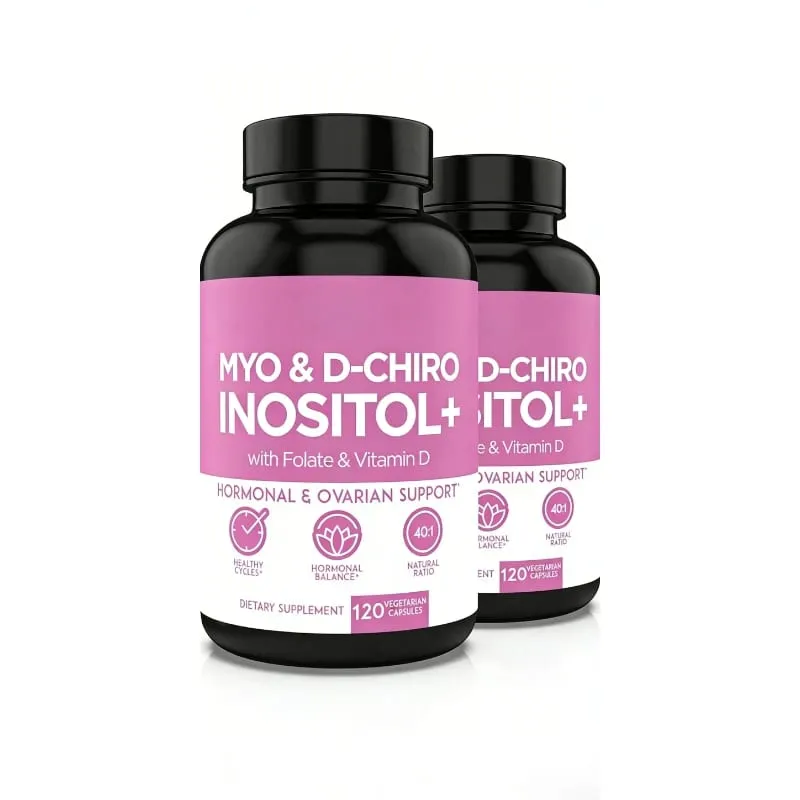 Integratore di Myo-Inositolo e D-Chiro Inositolo per donne – Rapporto 40:1 Più folato e vitamina D – Supportano un sano equilibrio ormonale