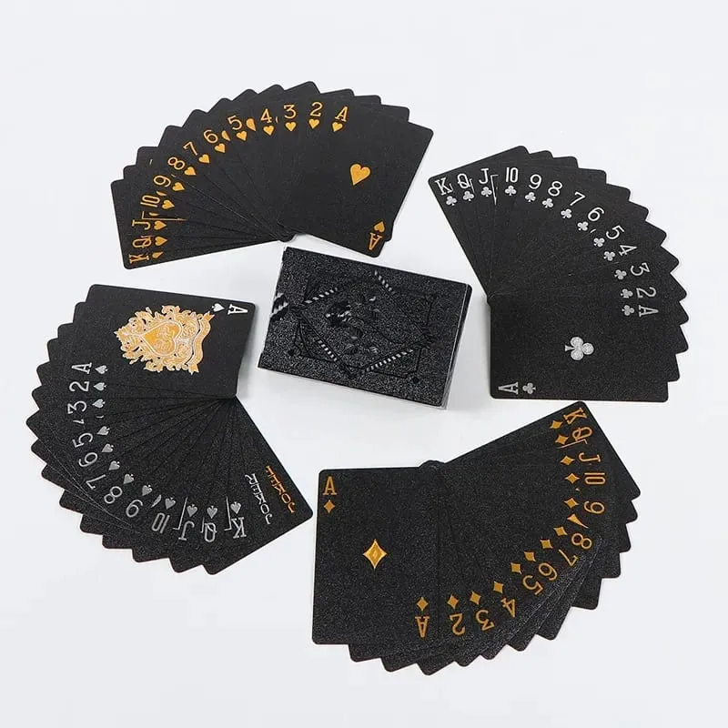 Black Gold Poker Cards Waterproof Design For Board Game Magic Show Daily Gathering Hobby Collection Indoor Entertainment
