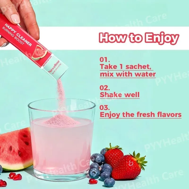 Probiotic and Prebiotic Fiber Powder Digestive Enzyme Blend Fruit and Vegetable Drink Mix for Daily Gut Health