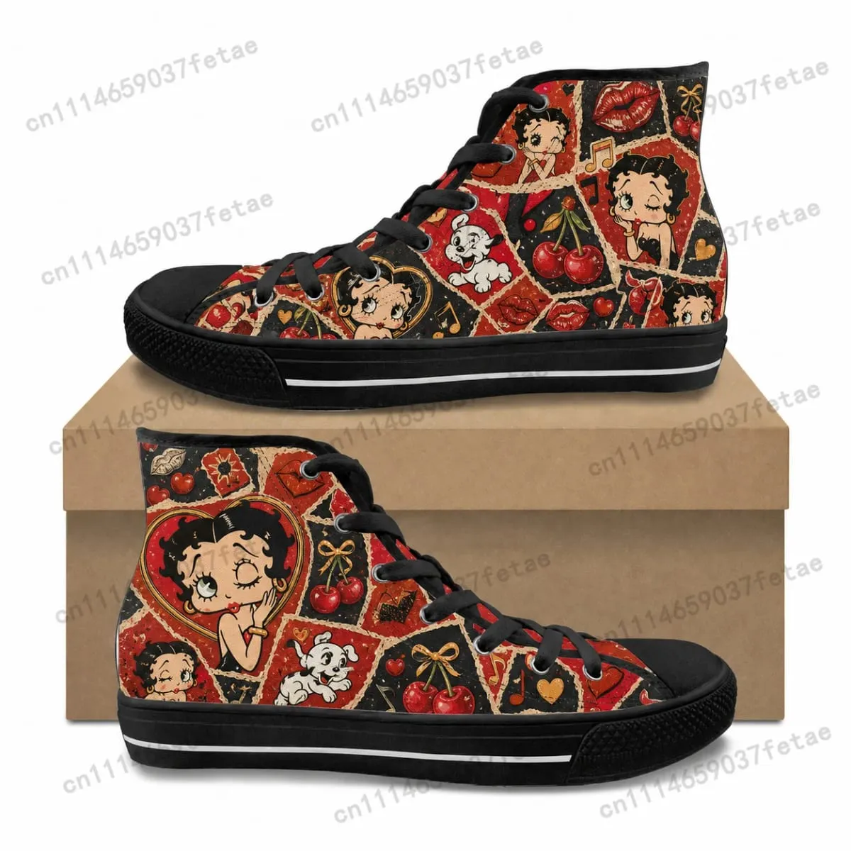 Betty Boop Low Top High Quality Sneakers Teenager Canvas Sneaker Mens Womens Casual Couple Shoes Customization Shoe