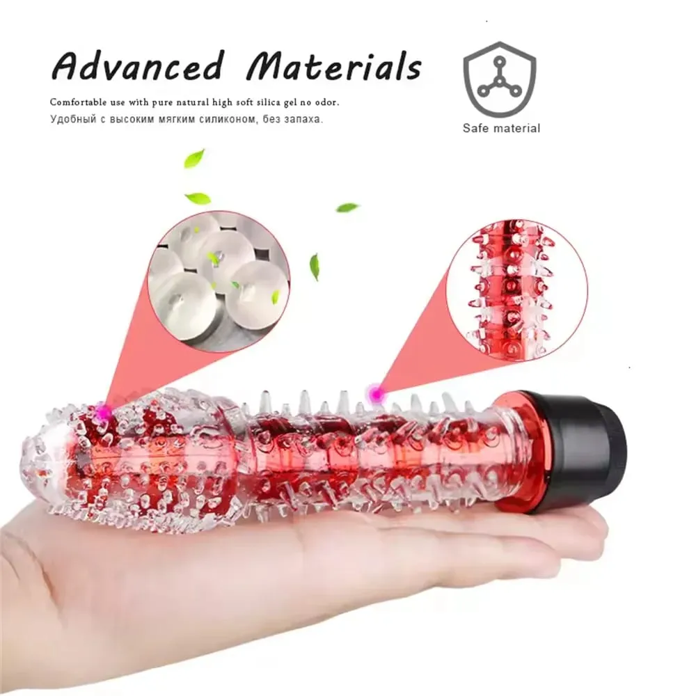 Small Bald Vibrators G-Spot Vibrator for Women Realistic Jelly Dildo with Thorn Dragon Beard Clitoris Stimulator Adult Sex Toys
