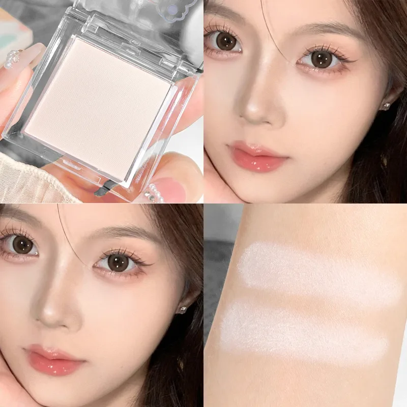 White Matte Eyeshadow Palette Cut Crease Base Highlighter Waterproof Long Lasting Brightening Eye Makeup Shell