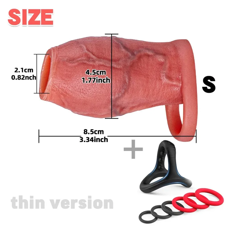 Man Dick Enlargement Semen Lock Ring For Men Delayed Ejaculation Soft Silicone Penis Sleeve Hollow Cock Ring Adult 18+ Sex Toy