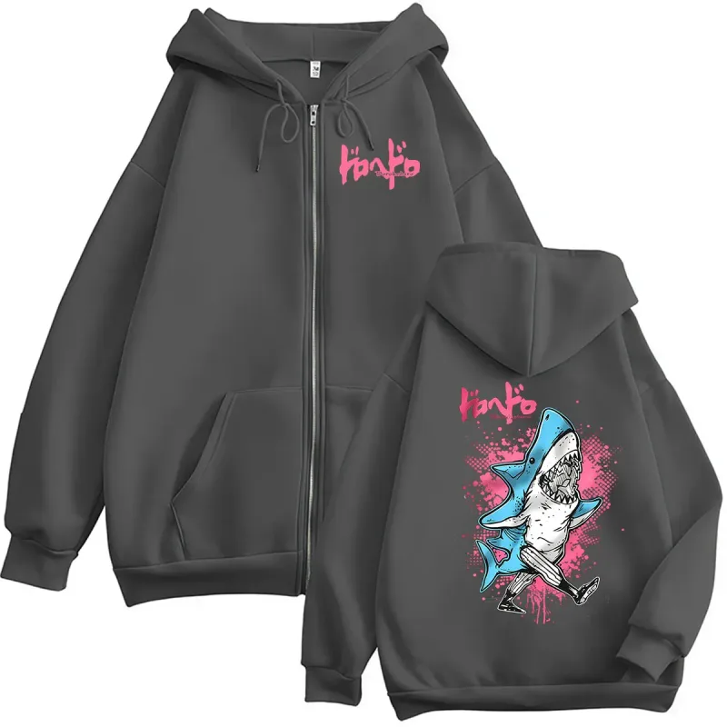 Japanese Anime Dorohedoro Kaiman Zipper Hoodie Men's Women harajuku Vintage Long Sleeve Oversized Jacket Sweatshirts Streetwear