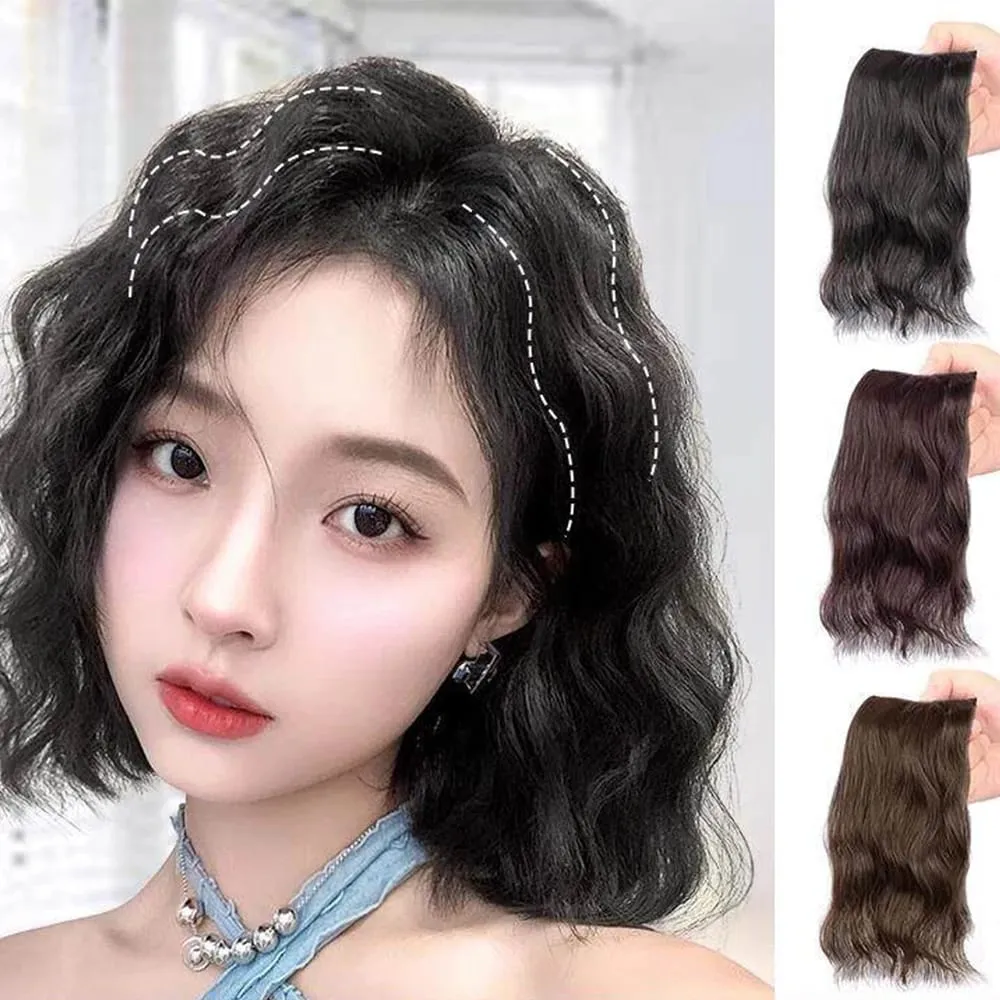 Synthetic Hair Curly Hair 25/35cm Mini Hair Pad Hair Natural Black Brown Hair Extension Clips In Hairpiece For Women Hair Wig