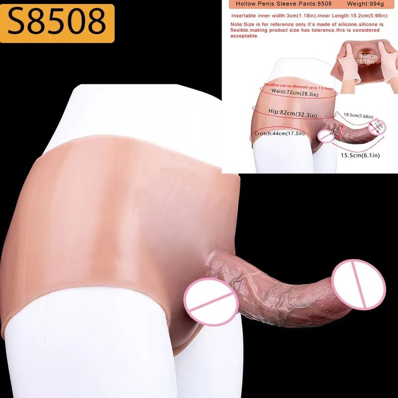 Strap-On Lifelike Penis Cover насадка на член Large Hollow DildoPants Intimate Adult Sex Toy for Couples Sex