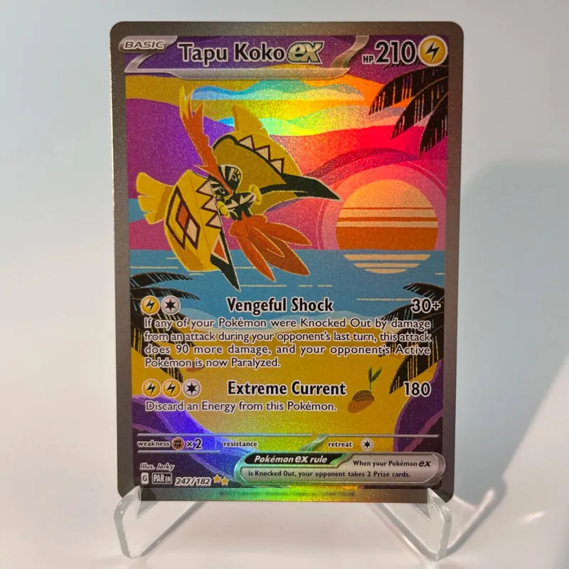 Paradox Rift PKM Cards PTCG3-C Tapu Koko Minun Rainbow Gengar ex Holographic Ex GX Rare Collection Battle Toys Gifts for Hobbies