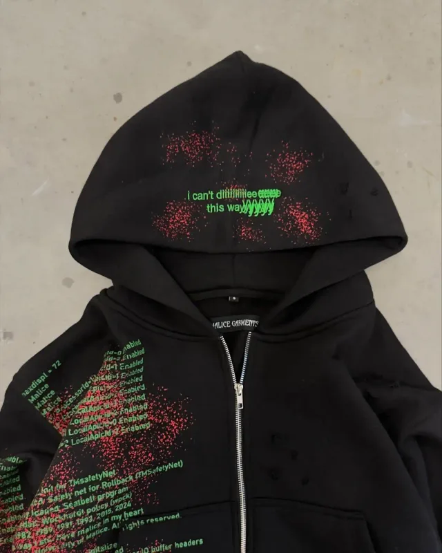 Y2K Retro Grunge Hip Hop Zip Up Hoodie Gothic μοτίβο Μεγάλα φαρδιά φούτερ Harajuku Γυναικεία streetwear Ανδρικά ρούχα