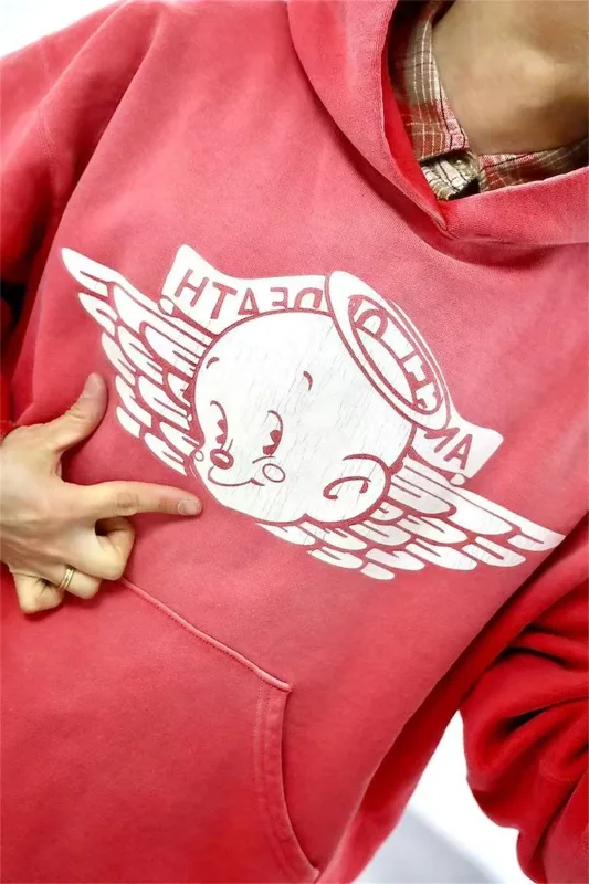 26SS New SAINT Mxxxxxx BABY MICHAEL HOODIE High-Street Oversized Cotton Hooded Sweater Printed Washed Hoodies For Men
