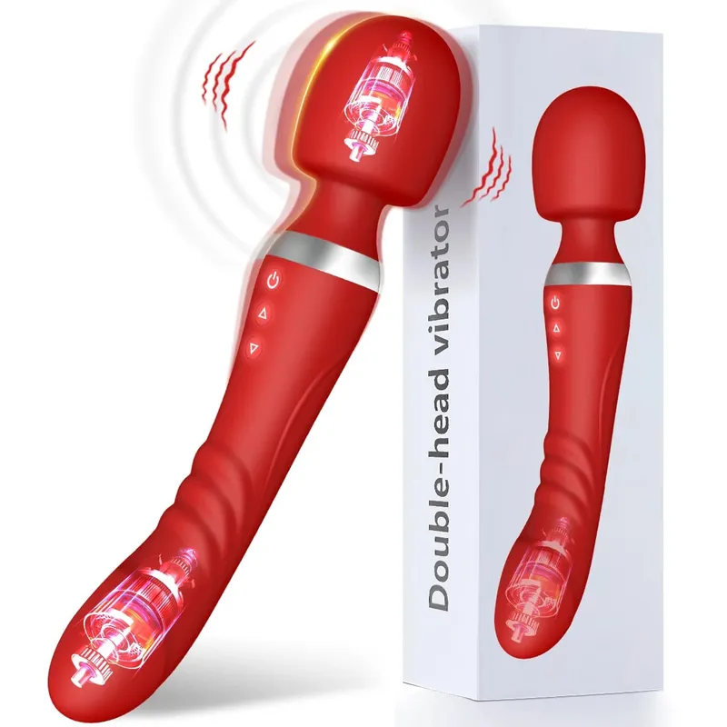 2 IN 1 Powerful AV Vibrator Dildos Wand for Women 10 Modes Clitoris Stimulator G Spot Vagina Massager Adult Sex Toys for Woman