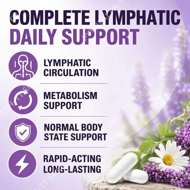 Googeer Lymphatic Complex 6-in-1 Capsules with Lymphatic Circulation and Drainage Support Magnesium Zinc Minerals 90 Capsules
