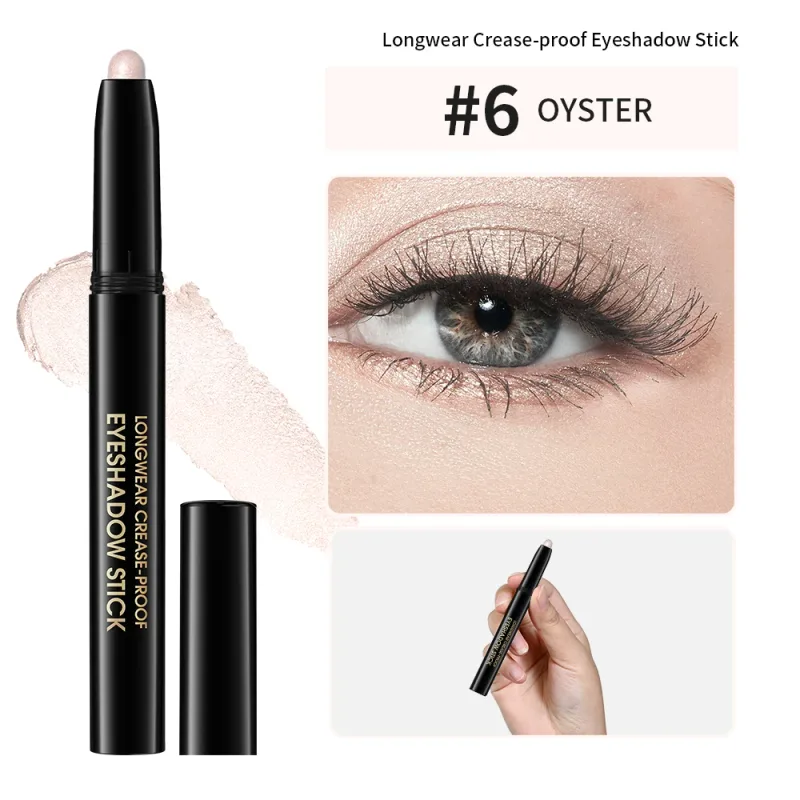 10colors Eyeshadow Stick Matte & Shimmer Shades Waterproof Smudge-proof Glitter Eyeshadow Pencil Stick Lasting Smooth Eye Makeup