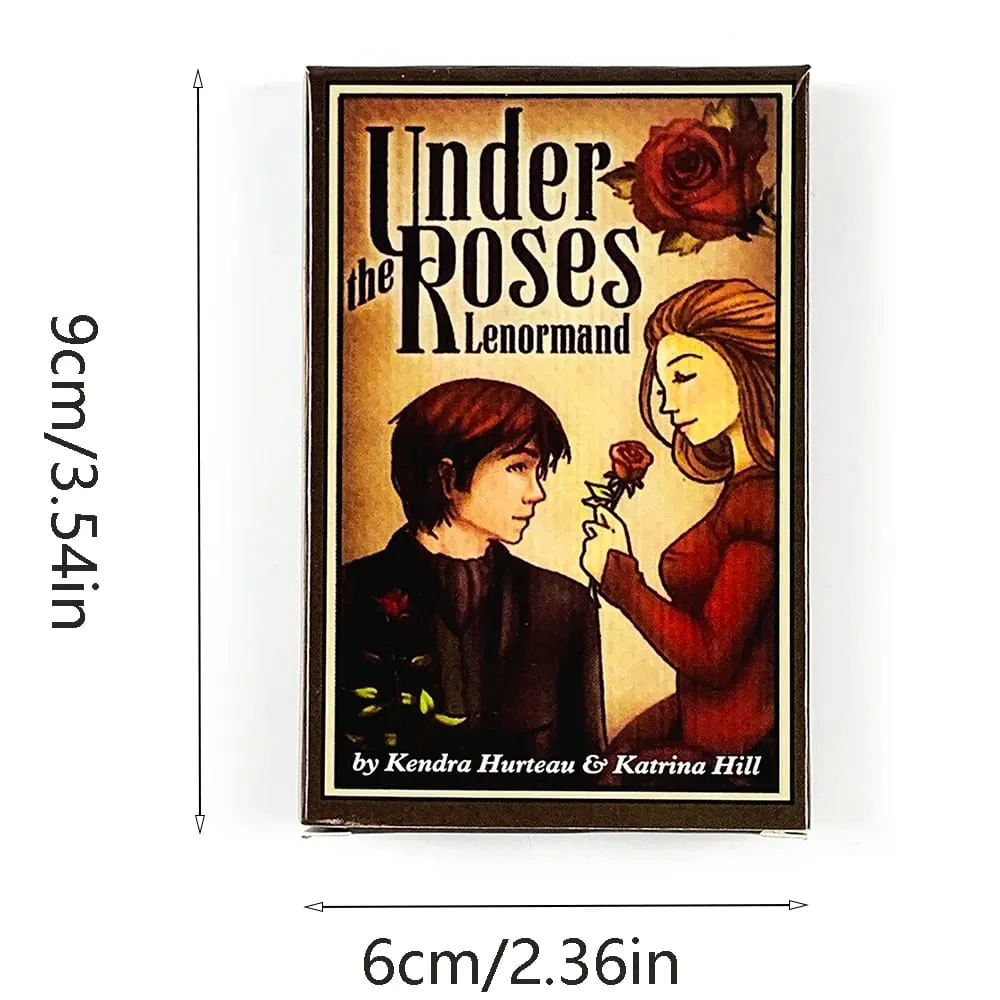 Under The Roses Lenormand Cards 39 Cards Vintage Love Story Divination Deck Romantic Relationship Cards Game for Soul Reading