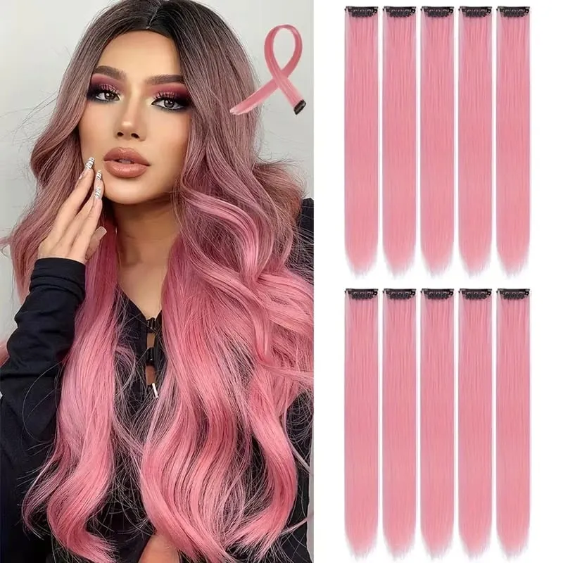 24Inch Synthetic 10pcs Long Straight Clip‑in Hair Extension Easy Install Hairpiece for Women Daily Party Hairstyle Accessory — image 19