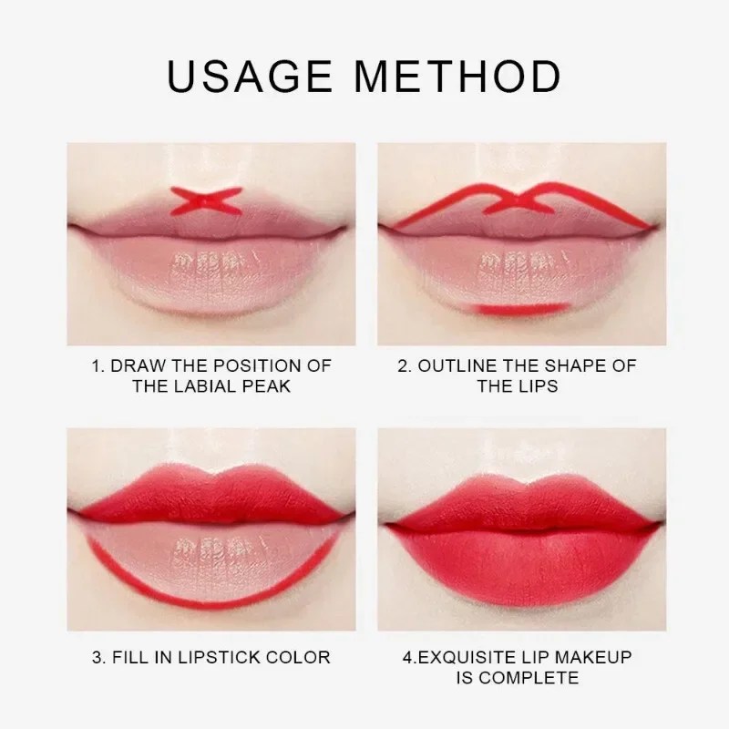 Vandtæt mat lipliner blyant Sexet rød kontur læbefarvet læbestift Holdbar fugtgivende Non-stick kop Læber Makeup 12 farver