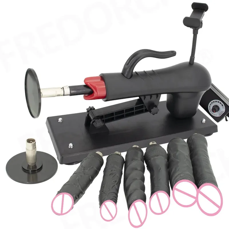 Fredorch Automatic Retractable Sex Pumping Gun Machine with Dildo For Male and Female Masturbation Sex Toy 450 Stroke per minute