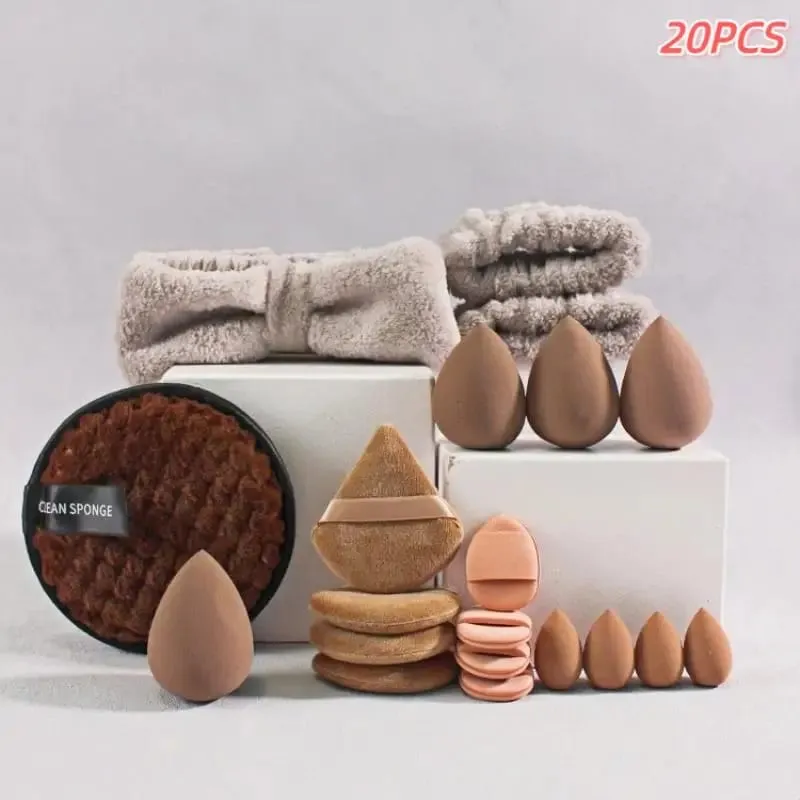 20 33Pcs Full Makeup Tool Set With Puff Brush Beauty Sponge For Makeup Applying And Removing Daily Use