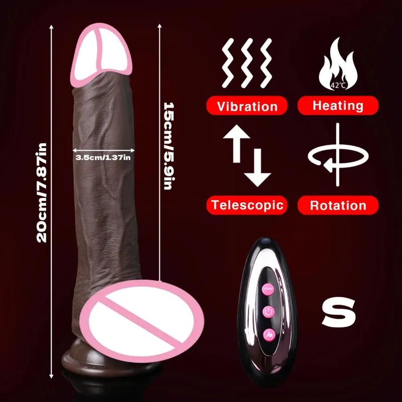 3-in-1 Realistic Dildo Telescopic Rotating Vibrator Penis Adult Dick Vagina Masturbation Dick Heating Dildos Sex Toys For Women
