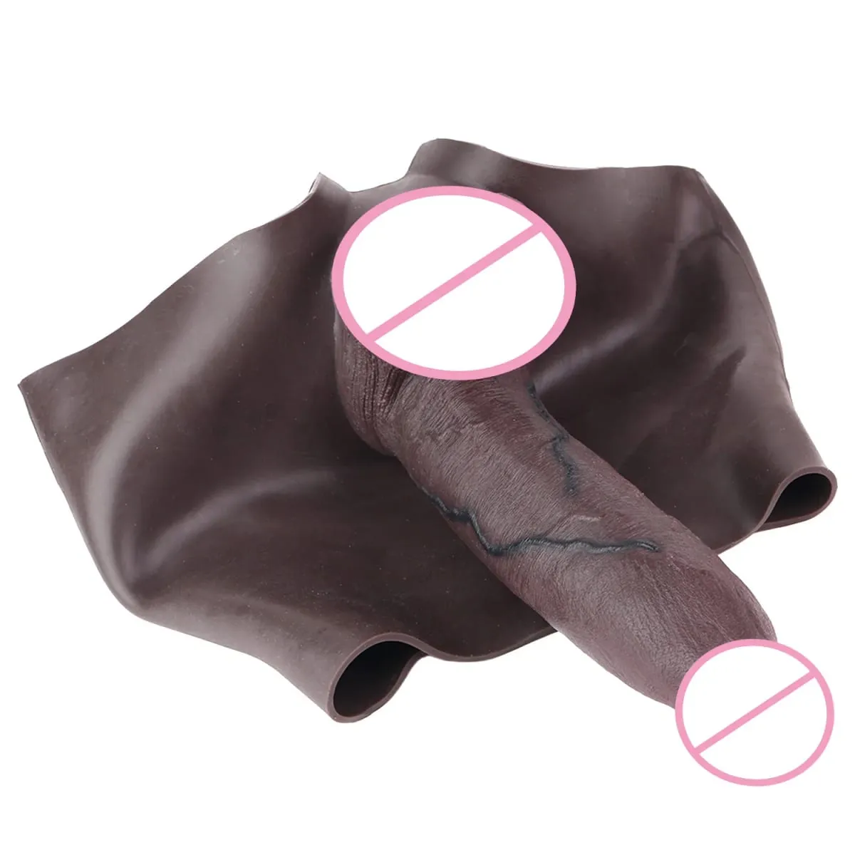 Black Realistic Penis Sleeve Pants Silicone High Waist Male Strap-On Dick Extender Delay Ejaculation Couple's Sex Tools