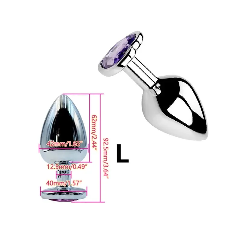 Heart Shaped Metal Anal Plug Butt Plug 6 Colors S/M/L Sizes Unisex Adult Sex Toys for Men Women Anal Massager Pleasure Toy