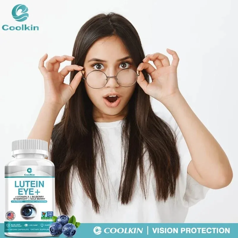 Lutein Takviyesi - A Vitamini + Yabanmersini Eyebright + GO JI Wolfberry Göz Yorgunluğunu ve Kuruluğunu Gidermek İçin Kapsüller