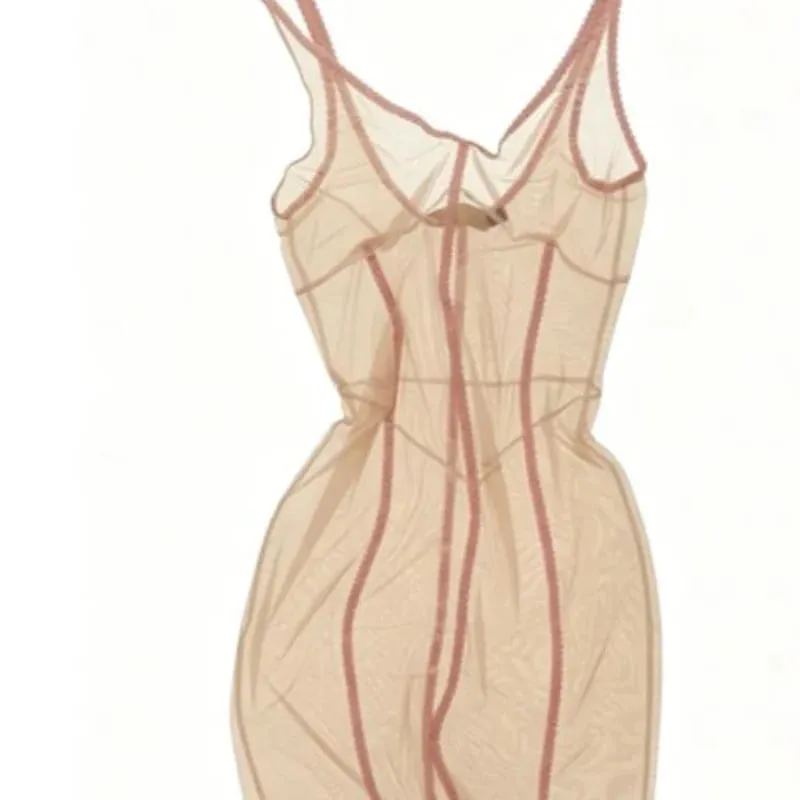 Sheer Mesh Overlay Spaghetti Strap Midi Dress Waist Cinched Sleeveless 2026 Summer Women Accessories Trendy Classy Lady Outfit