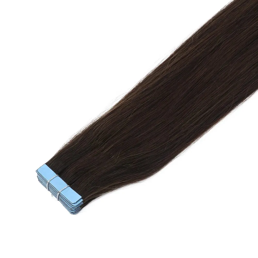 Tape in Hair Extensions Human Hair 12-22 Inch 30g 20pcs Skin Weft Seamless Tape in Real Remy Straight Hair for Women Daily Use