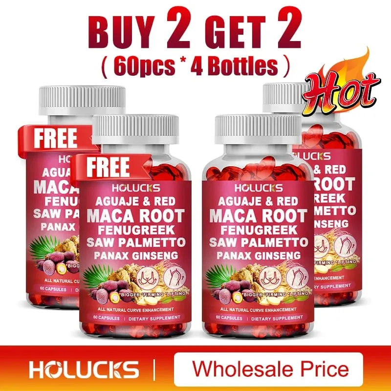 Aguaje + Fenugreek Capsules Support Bigger Butt & Breast for Firming & Lifting with Maca Saw Palmetto Panax Ginseng