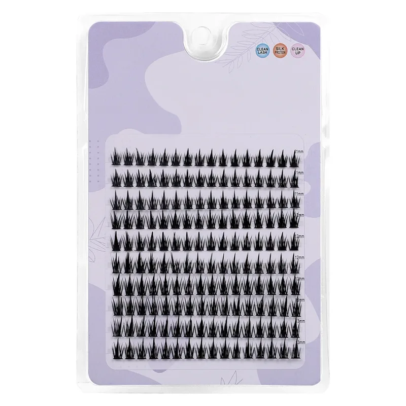Tapered Thick Fox Eye Manga Cluster Lashes Jiefuxin Large Capacity Tray DIY Segmented Individual Self-Graft Lash Extensions