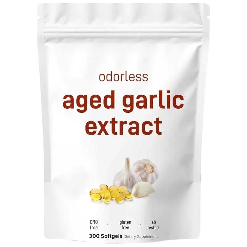 Kapsul Minyak Bawang Putih Tidak Berbau Ekstrak Bawang Putih Berumur 2 Tahun Tambahan Herba Asli Wirh Tumbuh Allium Sativum Bulb 300 Softgels