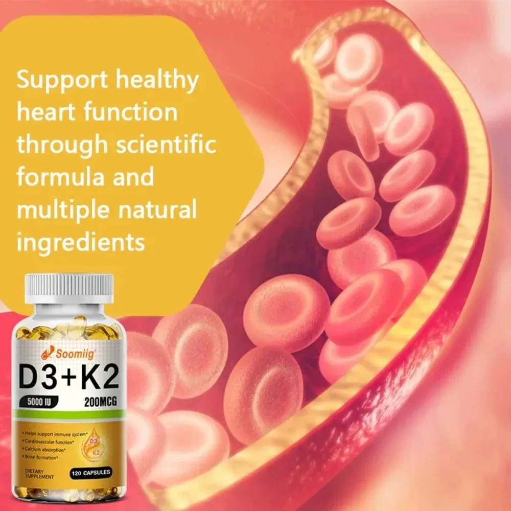 Vitamin D3 K2 - Vitamin D3 5000 Iu & K2 As MK-7 200 Mcg - with Magnesium Zinc Immune & Mood Support for Bone & Teeth Health
