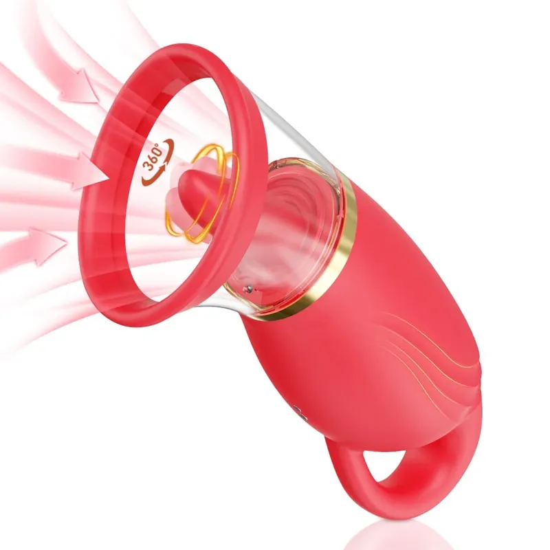 Sucking Licking G spot Vibrator Rose-Sex Toy Adult Sex Toys Removable Cup Clit Nipple Stimulation 360° Rotation Vibrators 18+