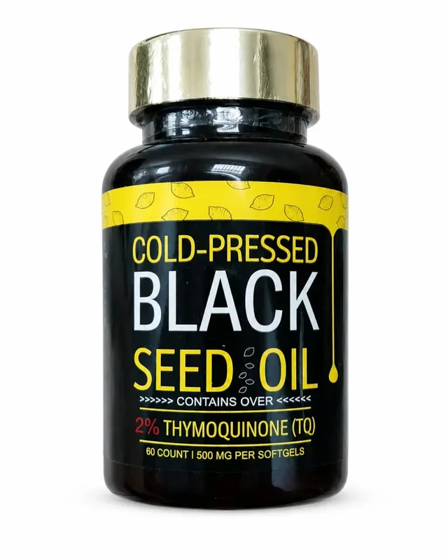 Sorte frøoliekapsler koldpressede indeholder 1000 mg naturlig Nigella Sativa-olie – dagligt urtetilskud 60 antal pr.