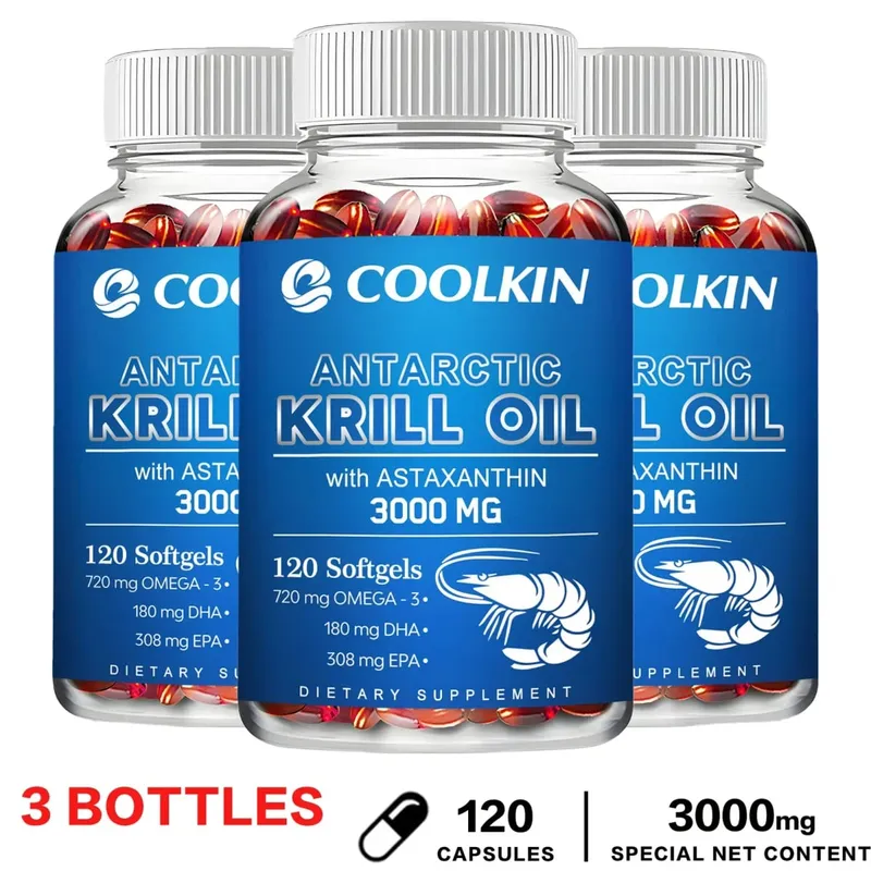 Antarctic Krill Oil 3000mg - με Ωμέγα-3 EPA DHA ασταξανθίνη και φωσφολιπίδια - Βιώσιμο Συμπλήρωμα Διατροφής