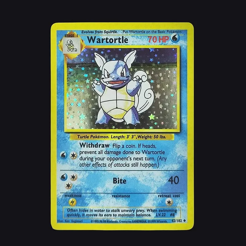 Proxy PKM English GAME 1ST EDITION Charizard Blastoise Venusaur Mewtwo Holo TCG Game Collection Card