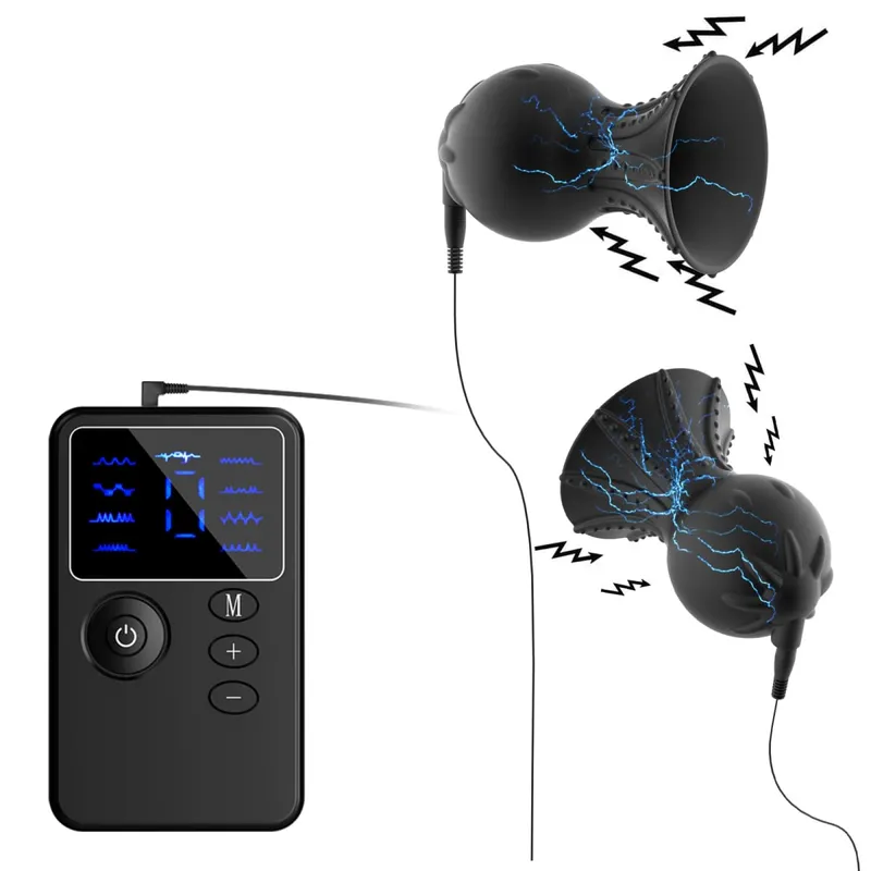 Electric Shocker Breast Pump Enlargement For Women Nipple Sucker Clitoris Suction Bondage E-stim Erotic Sex Toy Bdsm