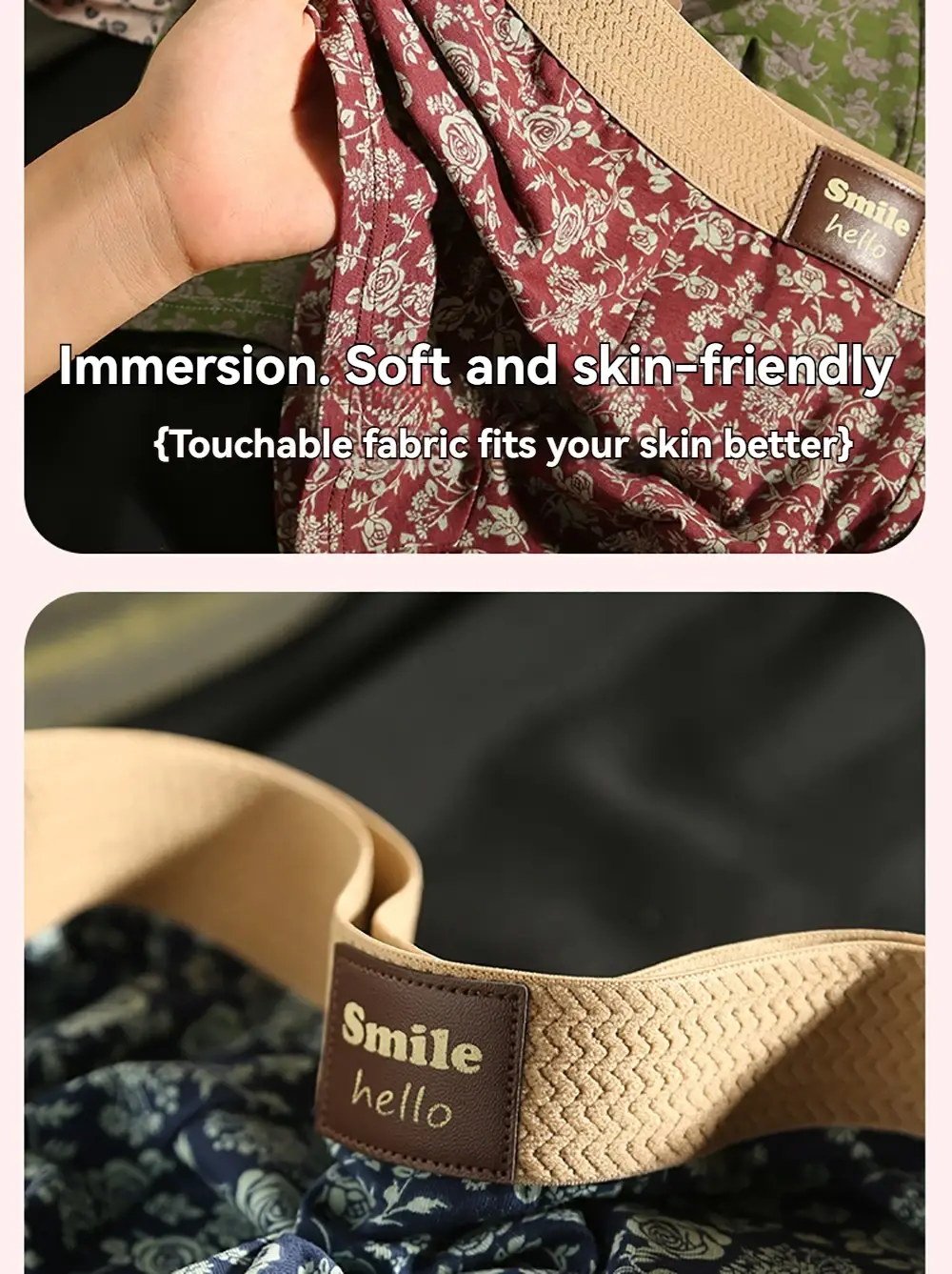 3PCS/Pack Romantic Rose Print Men's Panties Cotton Soft Comfortable Breathable Boxer Homme 3D Large Space Pouch Men Underwear