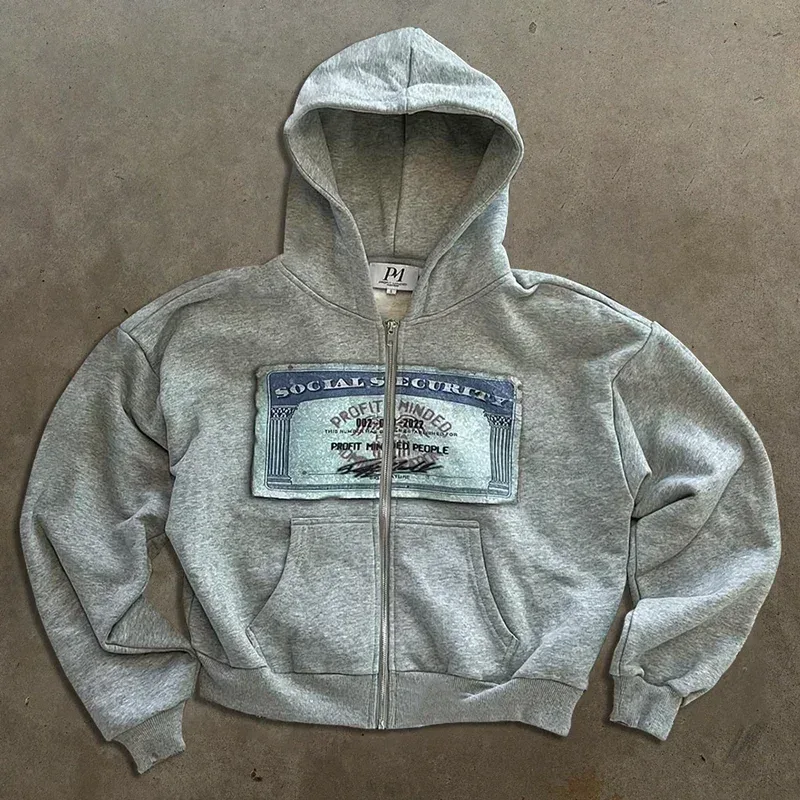 Y2K Retro Hoodie Men's and Women's Custom Print Streetwear Long Sleeve Pullover with Hood