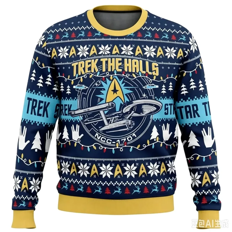 Captain Picard Star Trek Ugly Christmas Sweater Cartoon Anime Women Men Pullover Tops 2026 New Fashion Couple Hoodie Sweatshirt